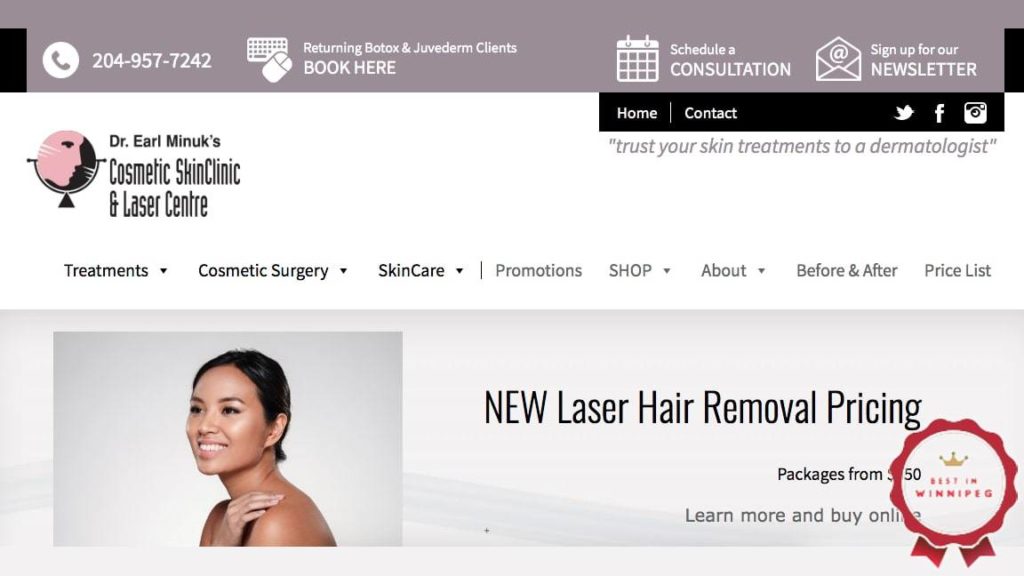 Dr. Earl Minuk’s Cosmetic Skin Clinic & Laser Centre's Homepage