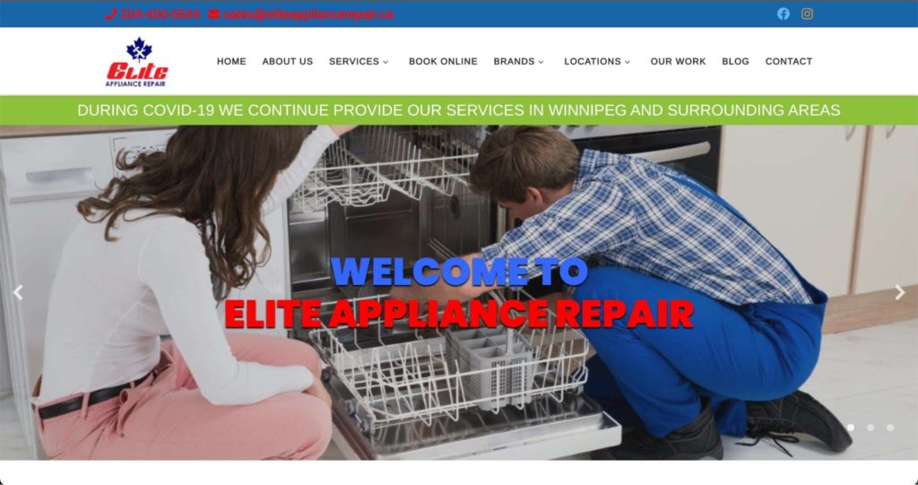 Elite Appliance Repair's Homepage