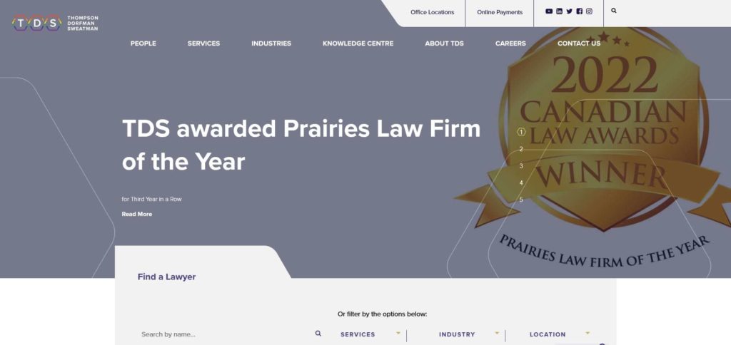 Thompson Dorfman Sweatman LLP Homepage