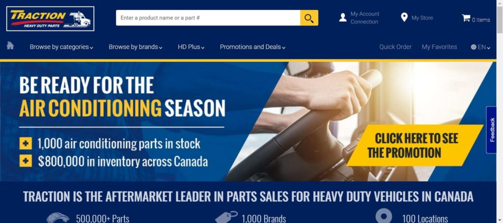 Traction Heavy Duty Parts Homepage