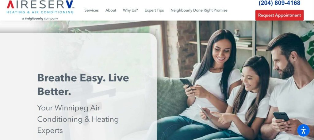 Aireserv Heating & Air Conditioning Homepage