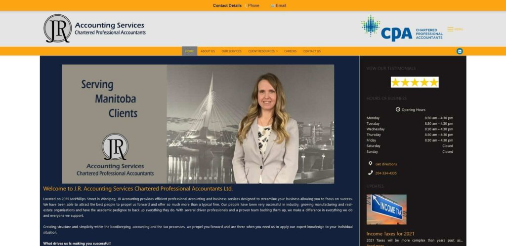 J.R. Accounting Services Chartered Professional Accountants Ltd. Homepage