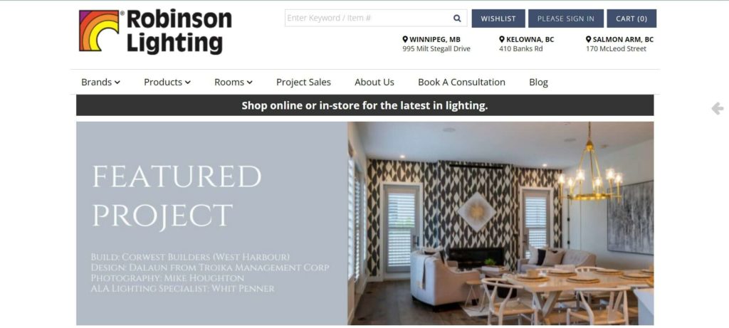 Robinson Lighting Centre Homepage