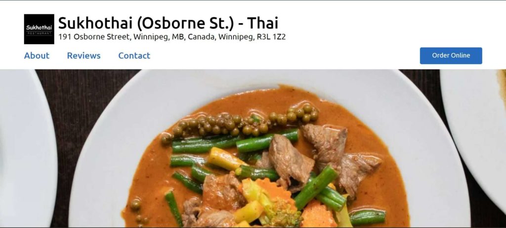 Sukhothai Restaurant Homepage