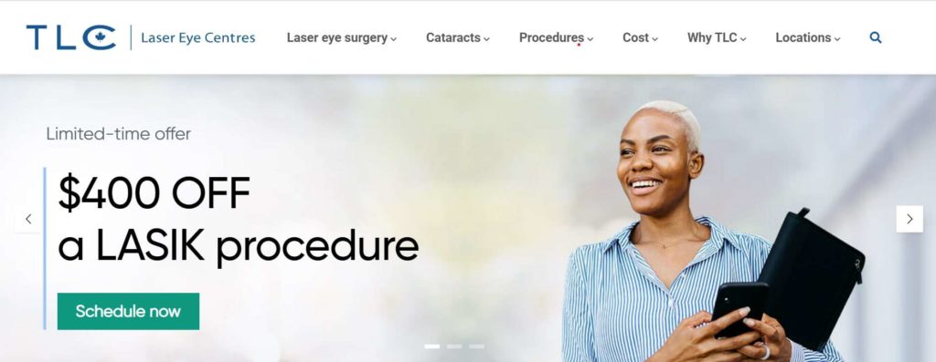 TLC Laser Eye Centres Homepage