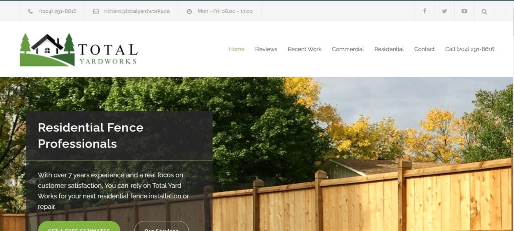Total Yard Works Landscaping & Fences Winnipeg Homepage