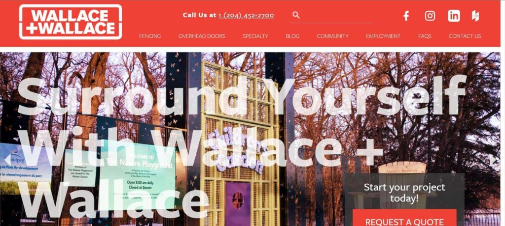 Wallace + Wallace Fences Homepage