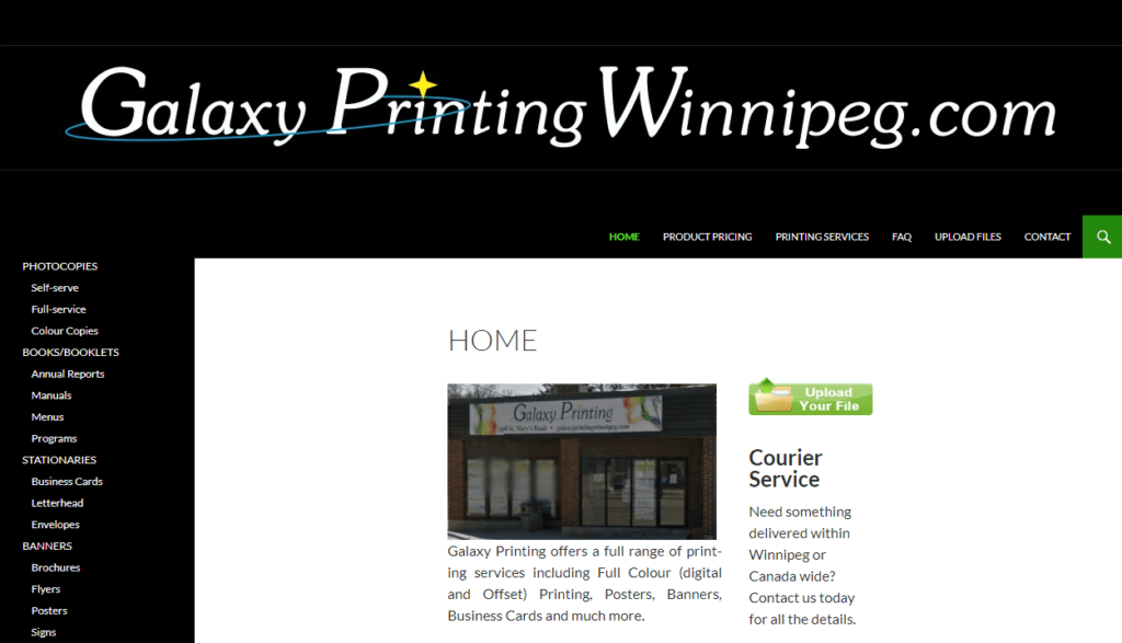 Galaxy Printing Winnipeg Homepage
