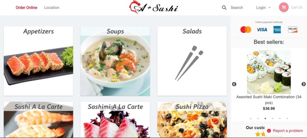 A+ Sushi Buffet's Homepage