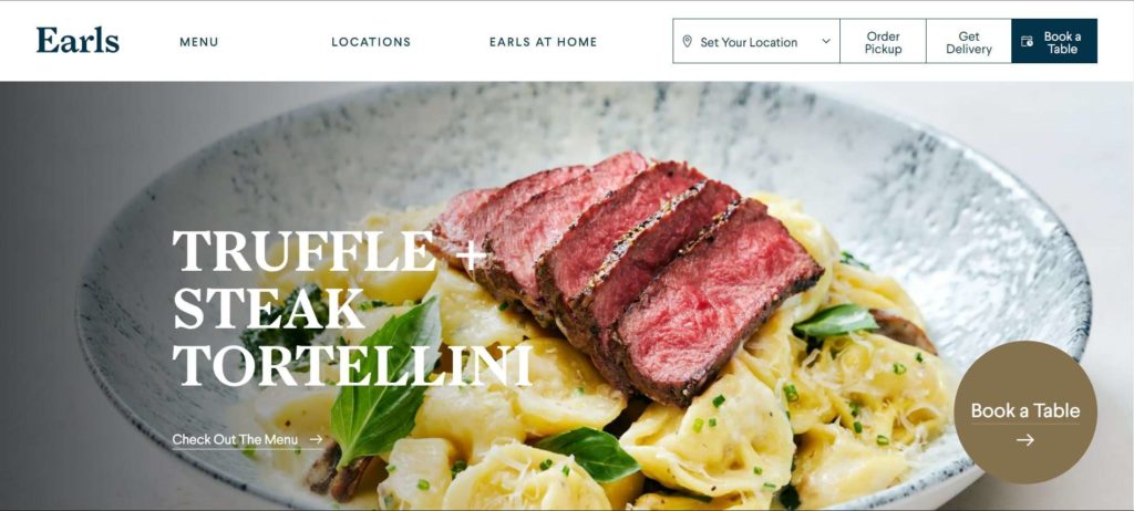 Earls Kitchen + Bar's Homepage