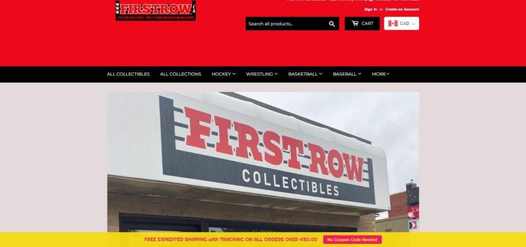 First Row Collectibles Homepage