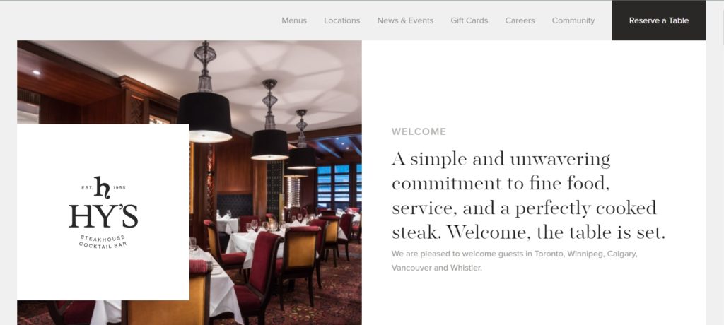 Hy's Steakhouse and Cocktail Bar's Homepage