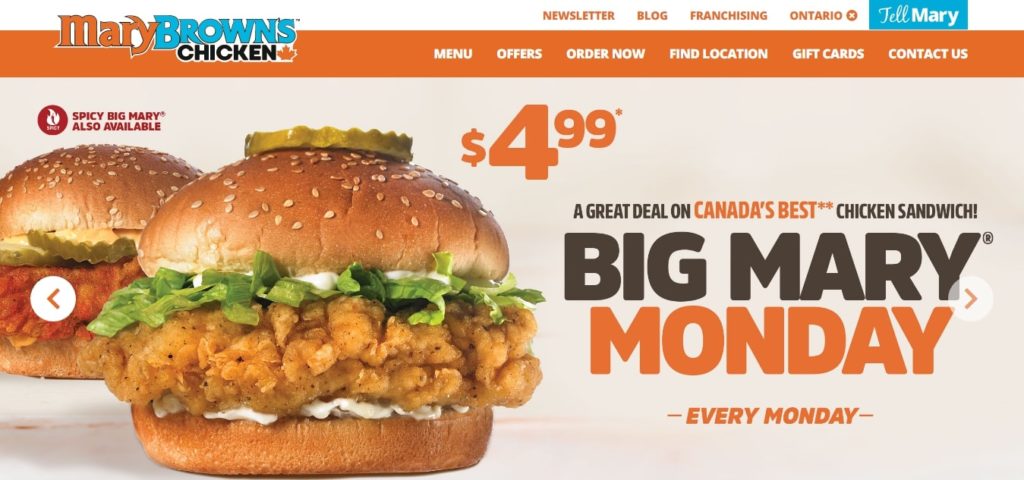 Mary Brown's Chicken's Homepage