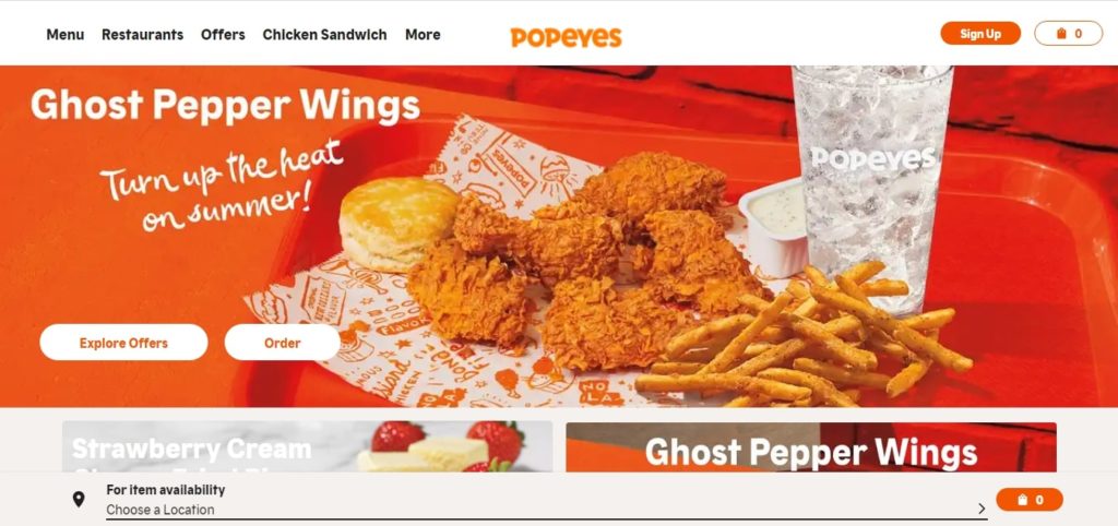 Popeyes Louisiana Kitchen's Homepage