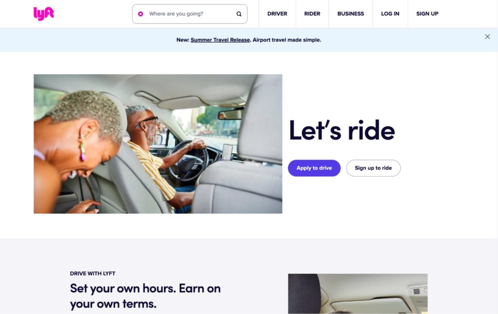 Lyft' Homepage