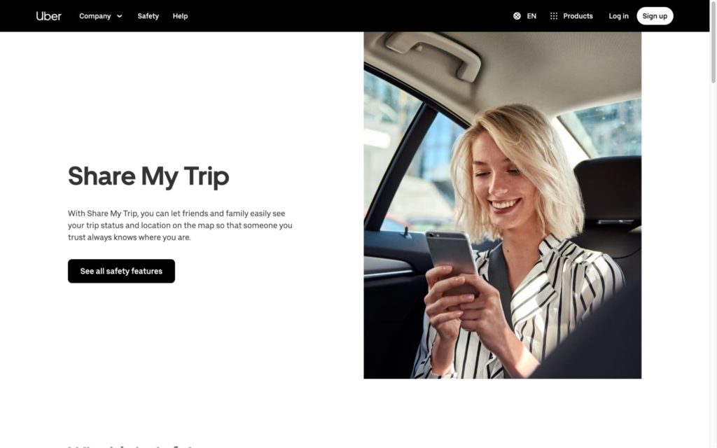 Uber' Homepage