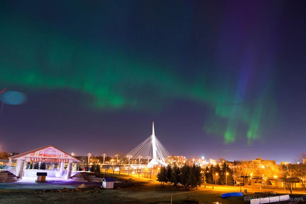 Watch the northern lights at The Forks