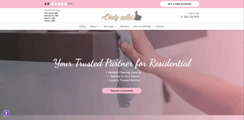 cindyrellas cleaning services homepage
