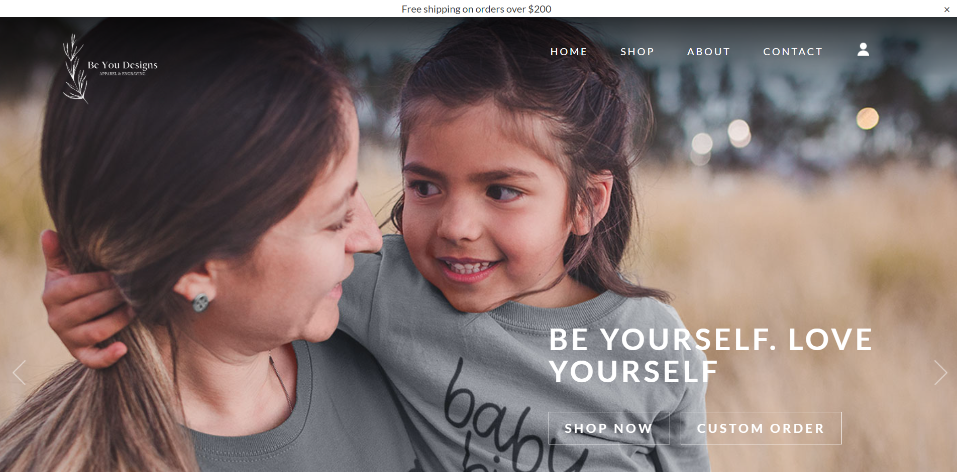 Be You Designs homepage