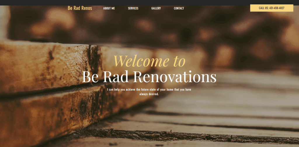 Be Rad Renovations homepage