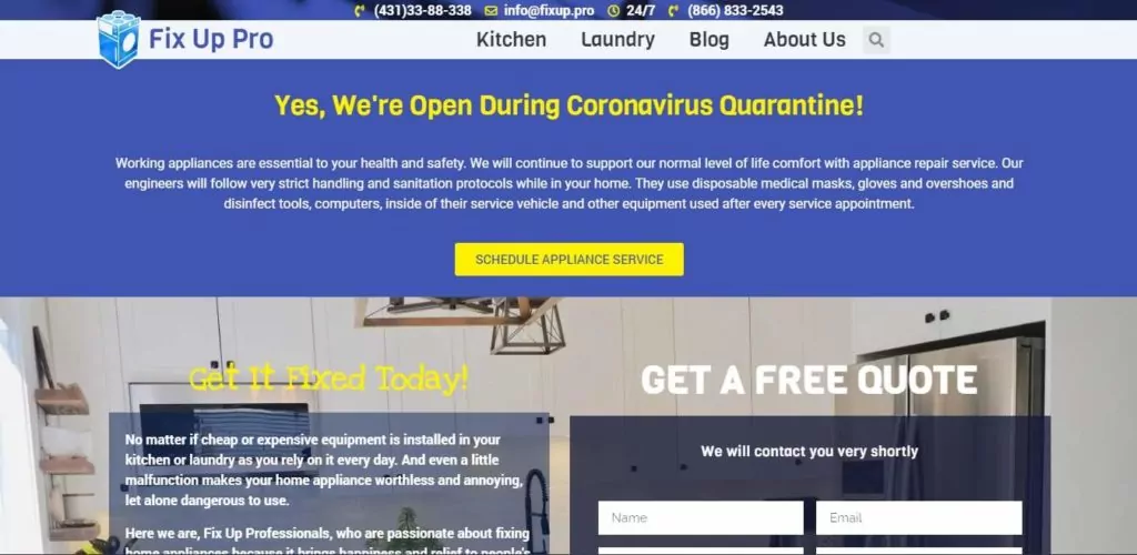 FIX UP PROfessional's Homepage