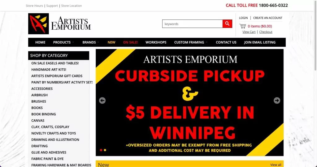 Artists Emporium Homepage