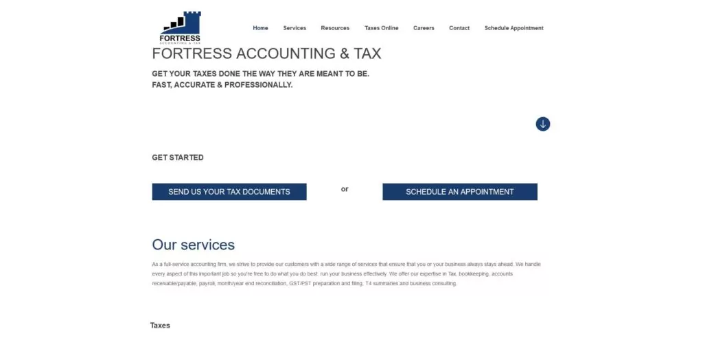 Fortress Accounting and Tax Homepage