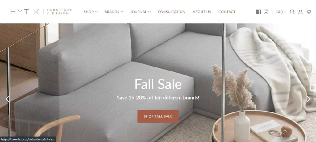 HUT K Furniture and Design Homepage
