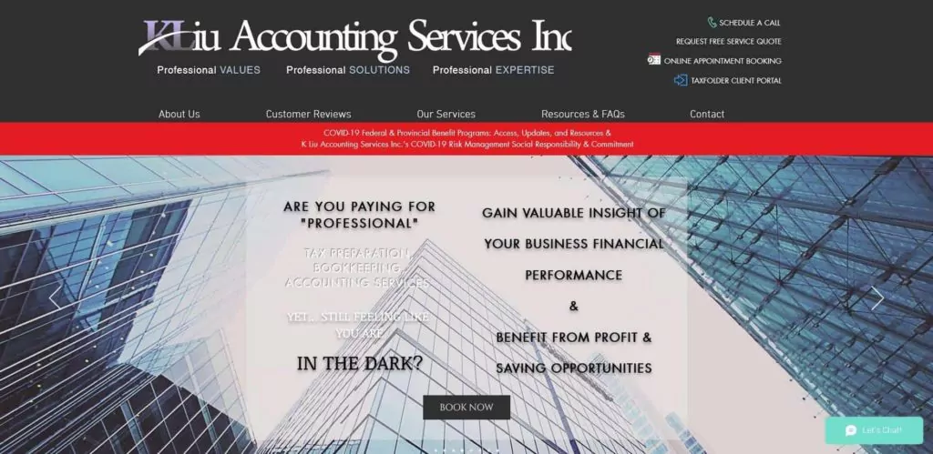 K Liu Accounting Services Inc. - Mobile & Virtual Tax Accounting Bookkeeping Homepage