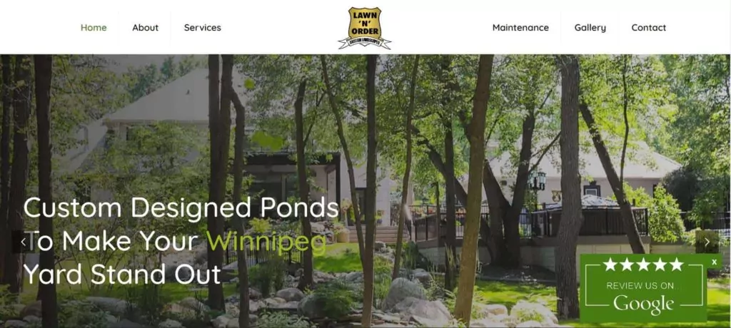Lawn 'N' Order Custom Landscapes Homepage
