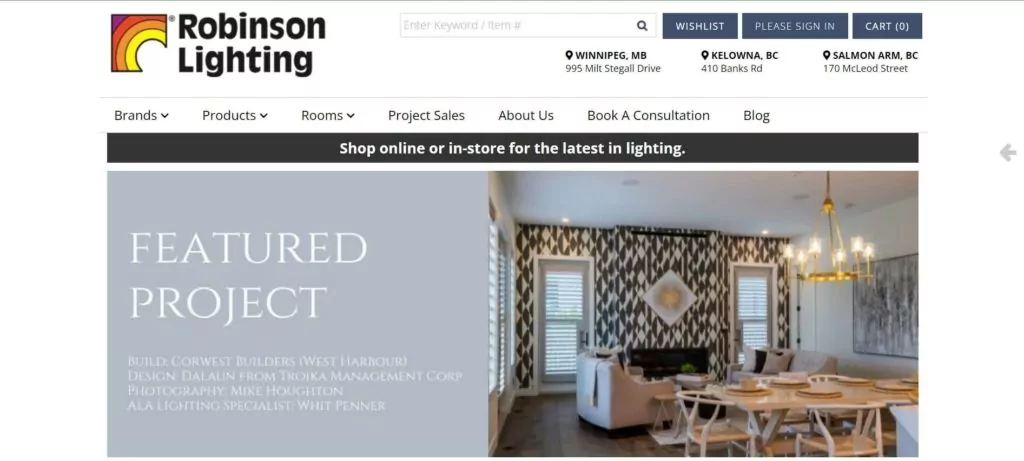 Robinson Lighting Centre Homepage