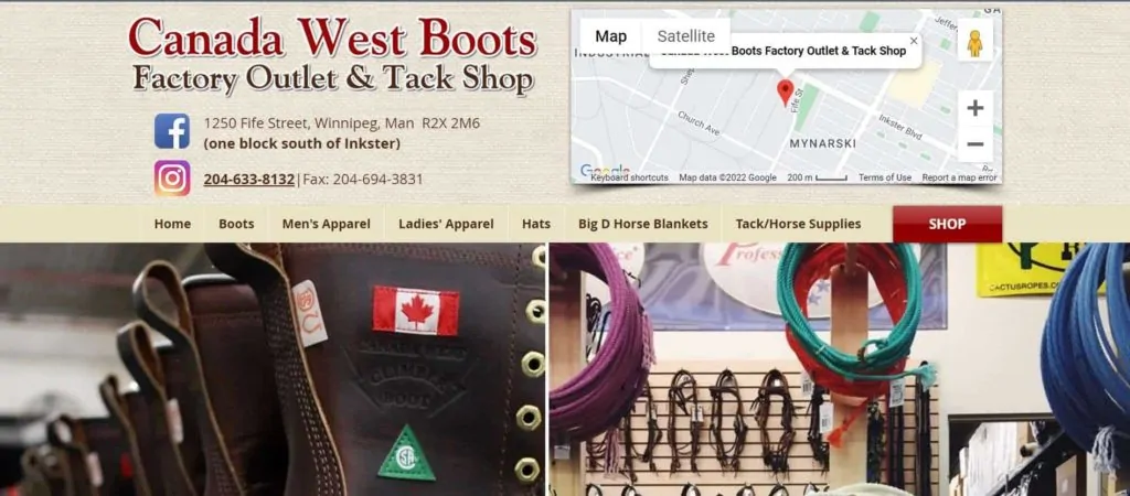 Canada West Boots Factory Outlet's Homepage