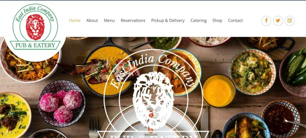 East India Company Pub & Eatery's Homepage