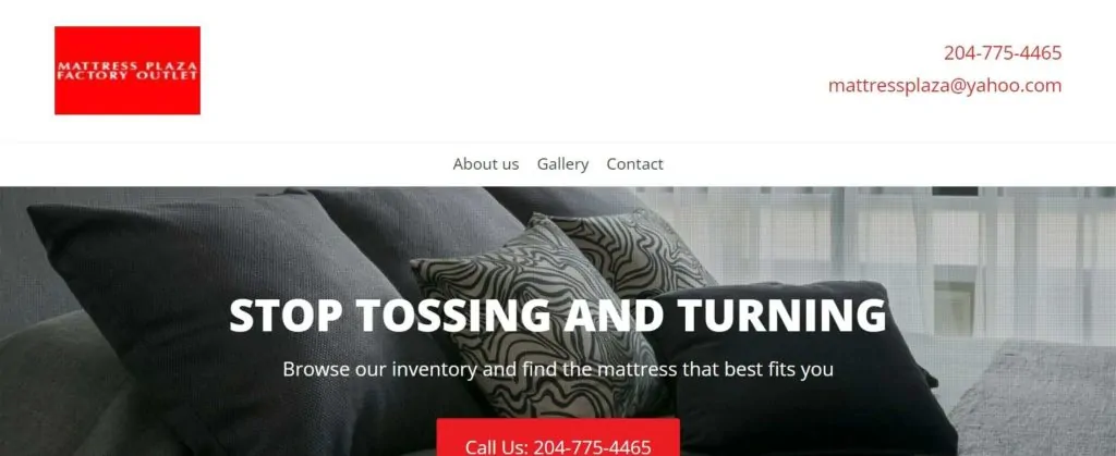 Mattress Plaza's Homepage